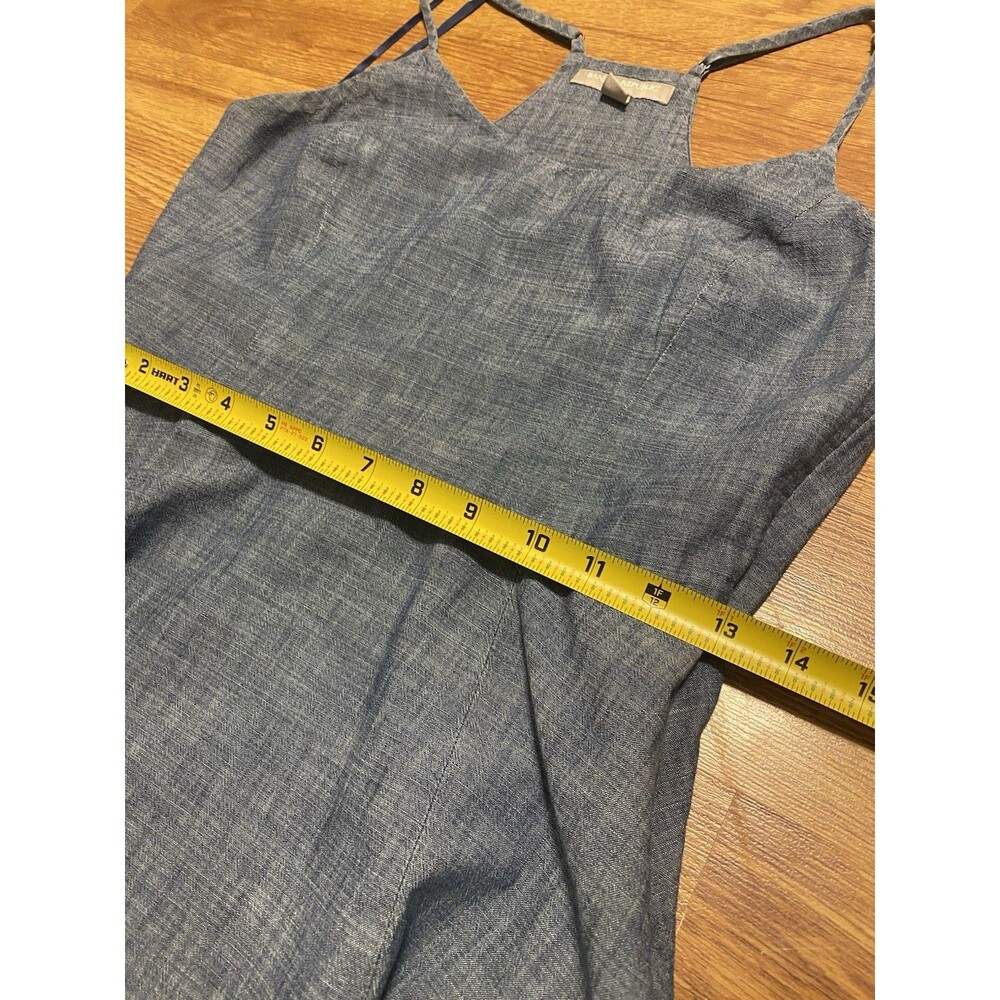 Banana Republic Dress Chambray Blue Fit and Flare Cotton Minimal Women's Size 6 - Picture 10 of 11